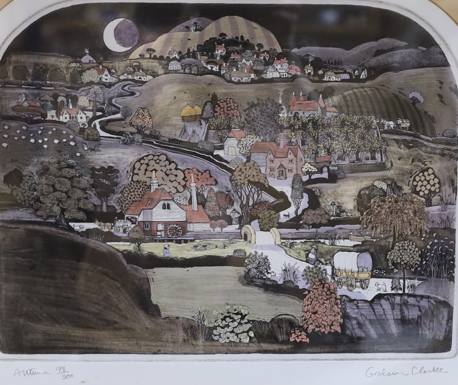Graham Clarke (b.1941) set of four colour etchings, 'The Four Seasons', signed in pencil, limited edition of 300, 38 x 30cm
